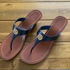 EUC Tory Burch Women’s Designer Sandals - blue leather, size 9M